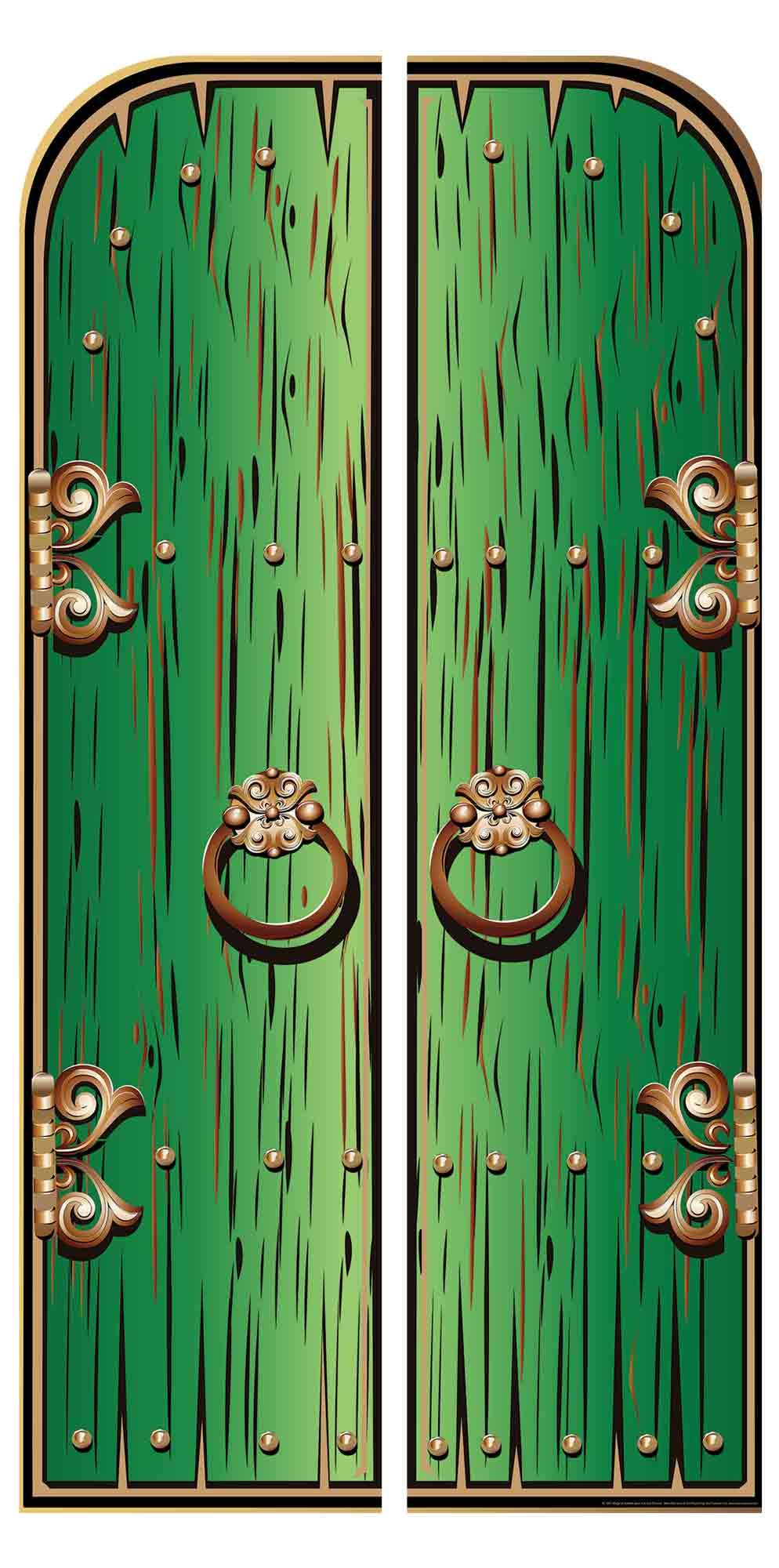 STAR CUTOUTS SC1697 Fantasy/Magical/Fairy Double Doors Large Height 195cm Width 94cm Green, Solid, Multicolour, Regular