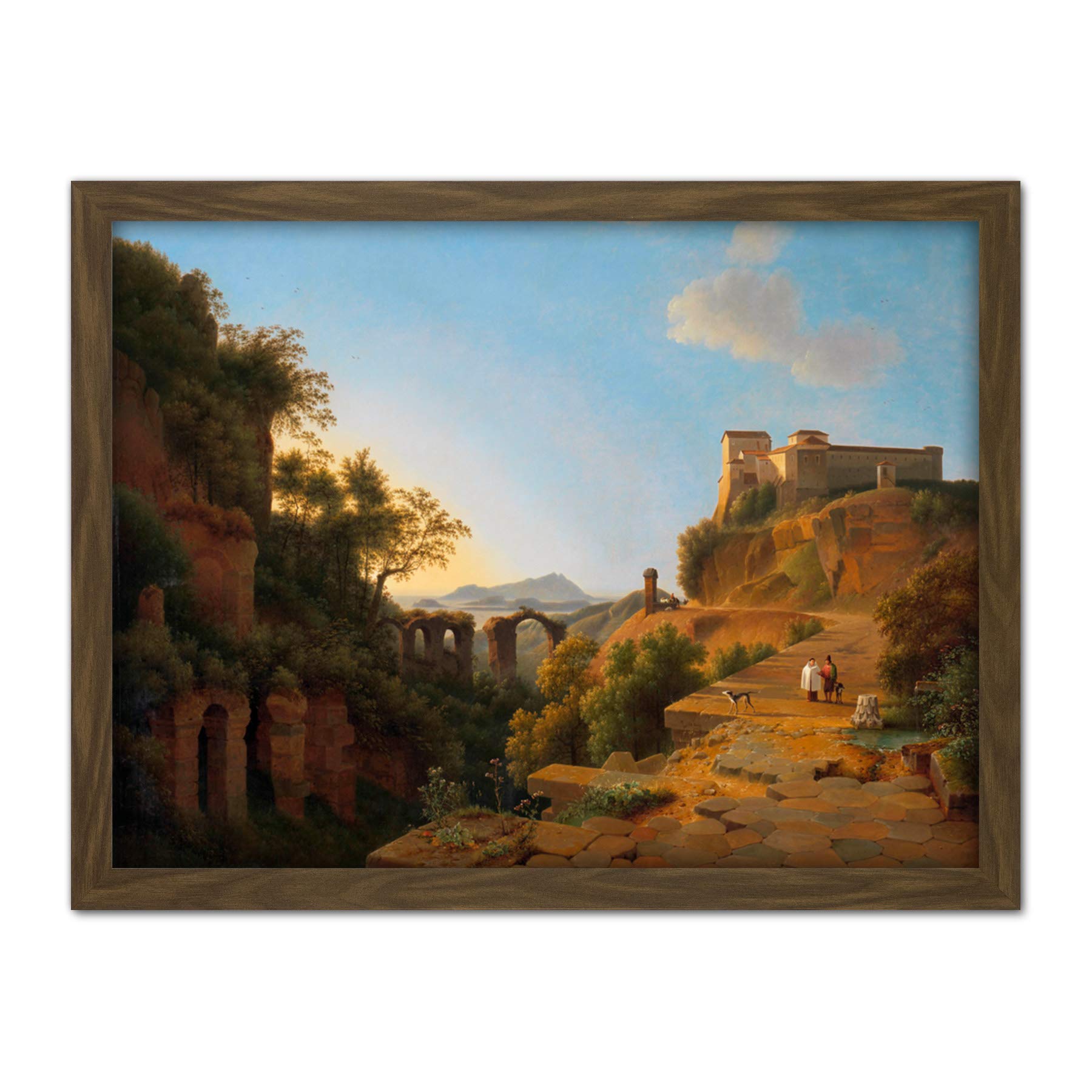 Artery8 Knip Gulf Naples Island Ischia In Distance Painting Artwork Framed Wall Art Print 18X24 Inch