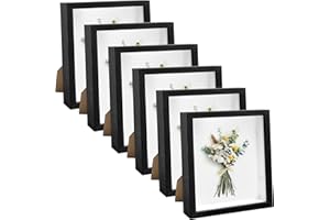 6 Pack Shadow Box Picture Frame, 8x10 Shadow Boxes Display Cases Wood Shadow Box Set for Dried Flowers, DIY Craft, Memorabili