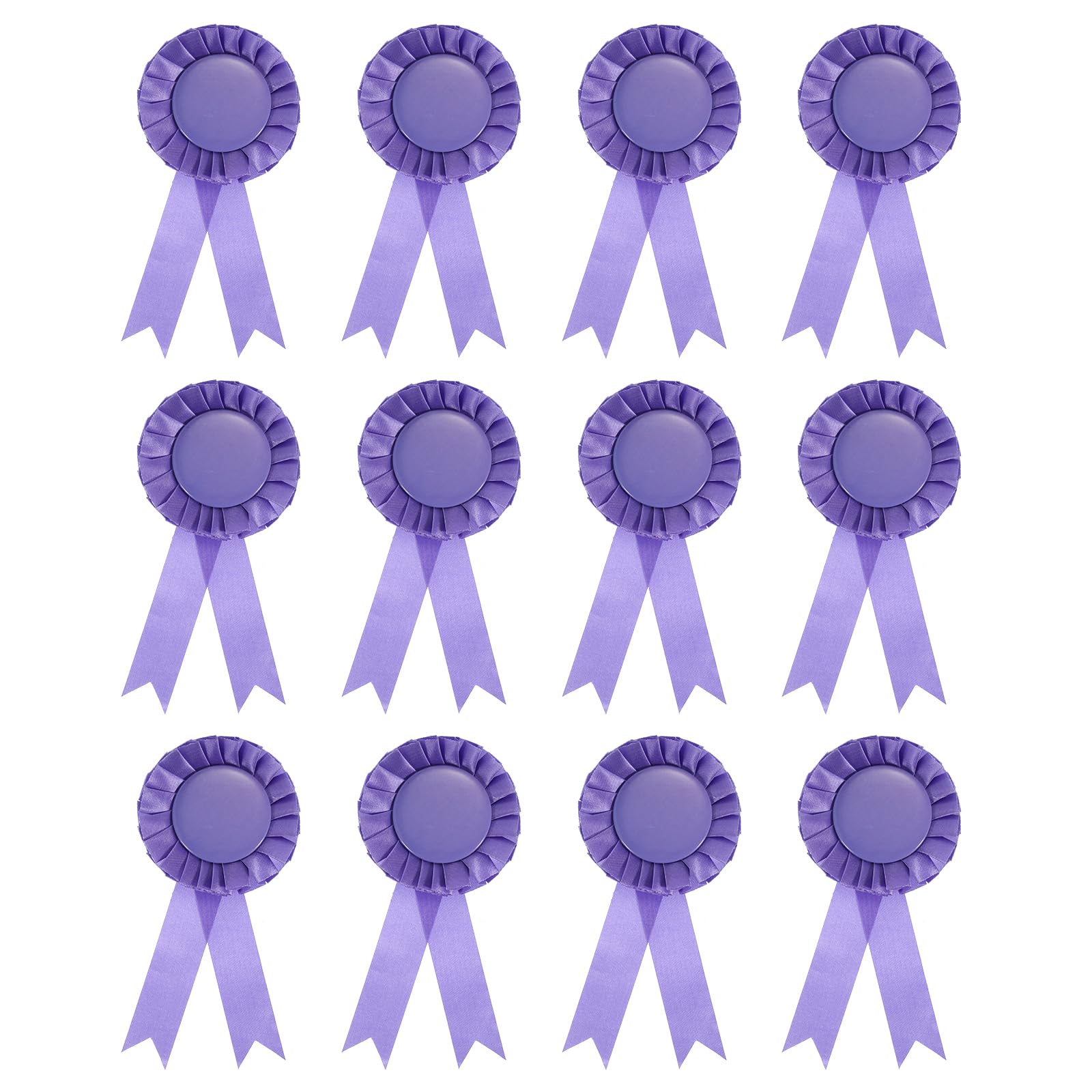 PATIKIL Purple Polyester 12 Pcs Blank Award Ribbon, Rosette Ribbon for DIY, Party, Wedding, Competition, Sport