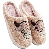 Clmiaess Highland Cow Slippers for Women Men Highland Cow Gifts Warm Non Slip Cute Animal Indoor Slipper