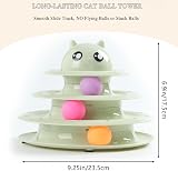 Vealind Cat Toys Bundle 21 Pcs Kitten Indoor Roller Balls 4 Level Tower Green view 4