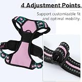 Belababy Dog Harness Front Clip No Pull Adjustable Reflective Pink S view 5