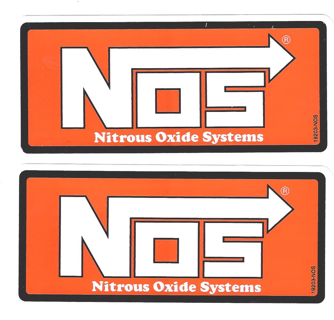 NOS Nitrous Oxide Racing Decals Stickers 51/2 Inches Long Size Set of