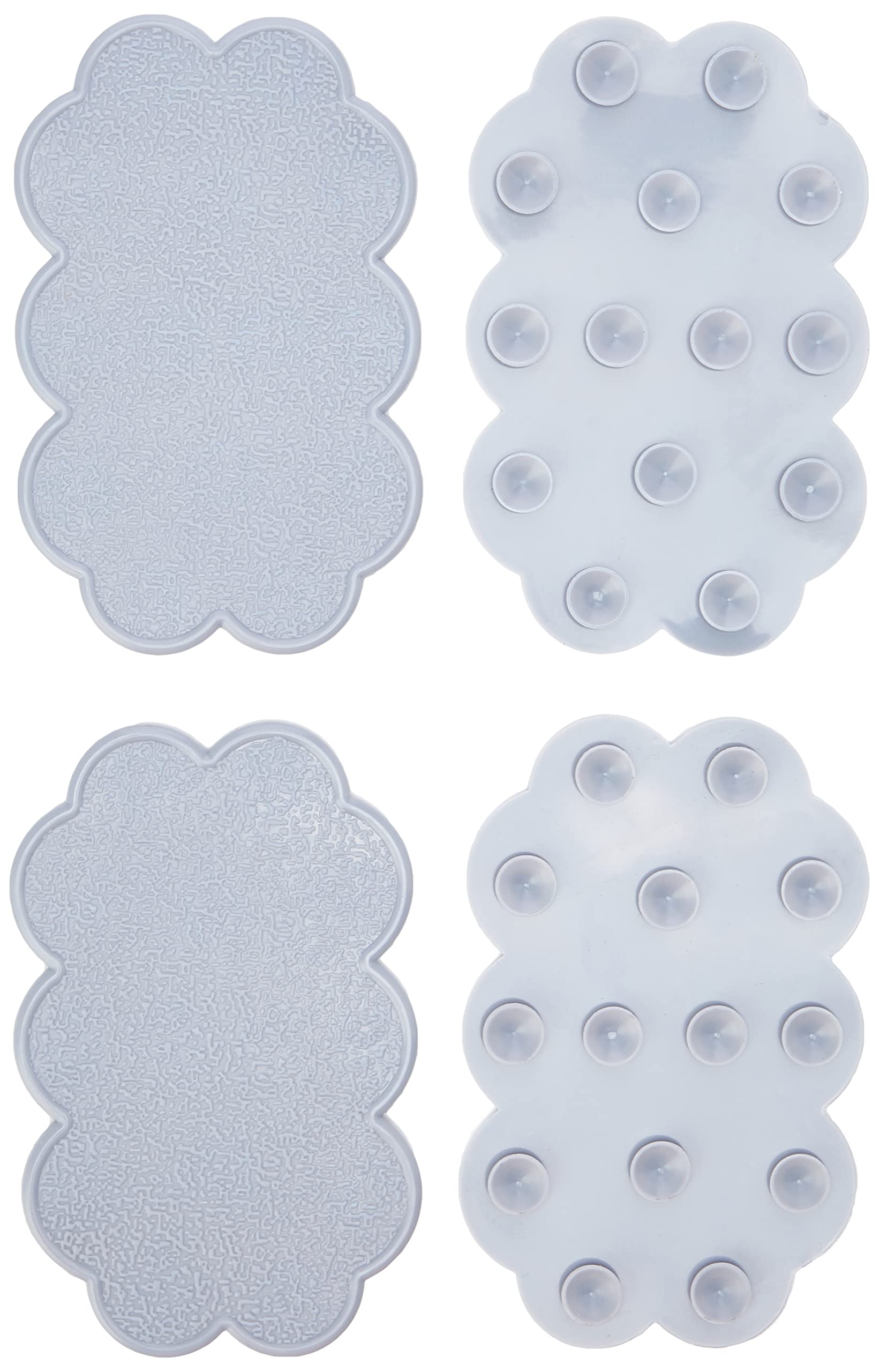 MSV Non-Slip Mats Clouds Grey, Grey, Set of 4