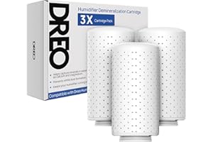 Dreo Scale-Inhibitor Cartridge 3-Pack for Humidifiers, Compatible with Dreo Humidifiers HM512S/713/713S/717S, Prevent Mineral Build-up, Filter Hard Water, Eliminate White Dust