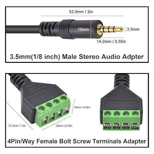 Poyiccot Speaker Wire Adapter, (1/8