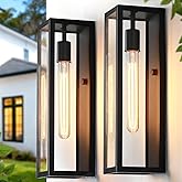 CRIRY 16'' Large Outdoor Wall Light Fixtures 2-Pack, Anti-Rust Outdoor Porch Lights Wall Mount, Modern Outside Sconce Lights