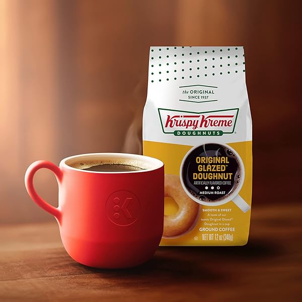 KRISPY KREME DOUGHNUTS ORIGINAL GLAZED DONUT GROUND COFFEE, BAGGED 12OZ