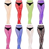 HOVEOX 8 Pairs Lace Fishnet Floral Stockings Patterned Tights Small Hole Pattern Leggings Net Pantyhose