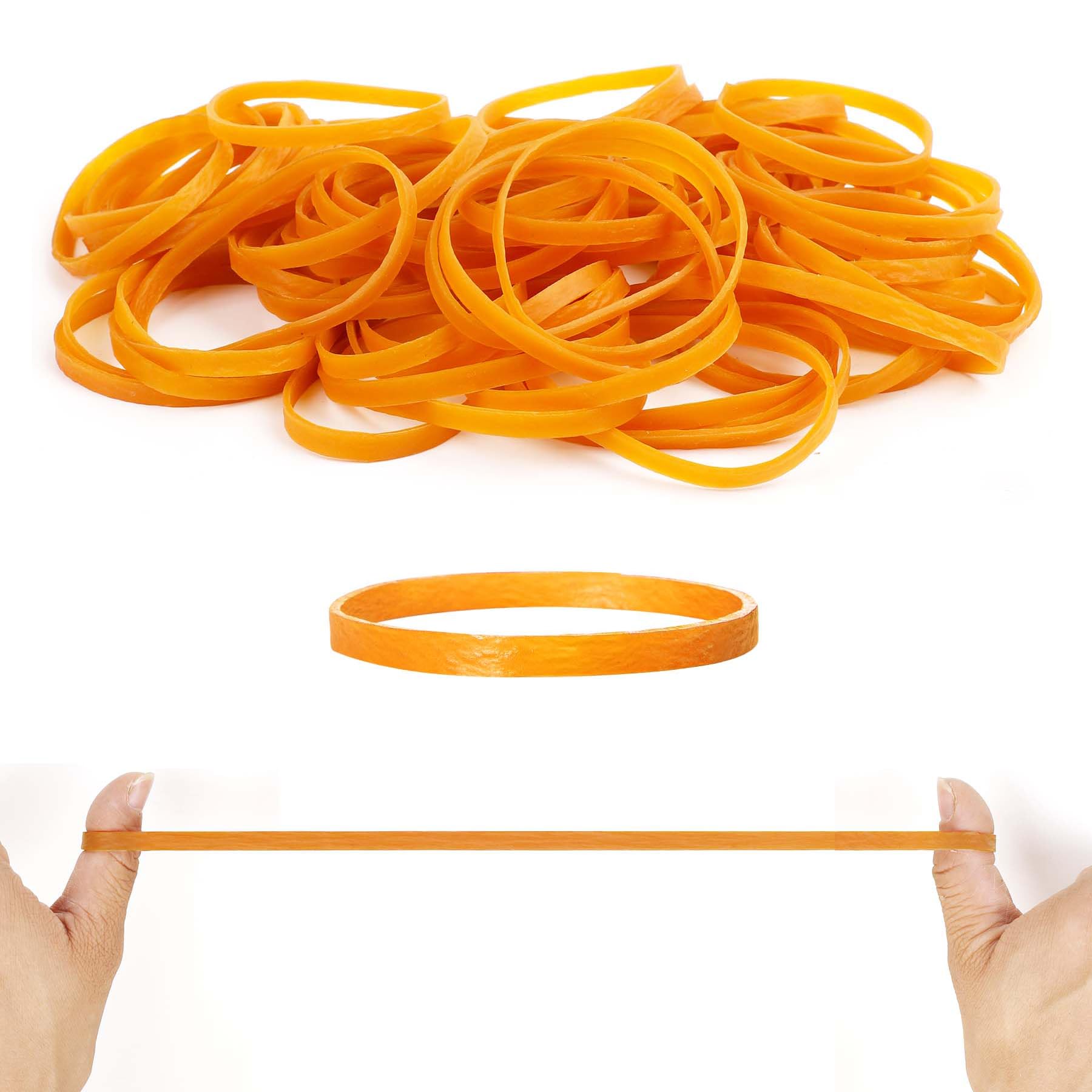 100 Pcs Large Elastic Bands 100x5mm Rubber Elastic Bands Strong Thick Elastic Rubber Bands Set for Home School Office Bank Supplies，Yellow