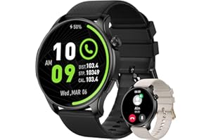 KIMEAG Smart Watch for Men Women Fitness: Waterproof Make/Answer Call Smart Watches for Men Digital Mens Watches Run Smartwatch Android Phones iPhone Samsung Compatible Heart Rate Monitor Step Tracker Black