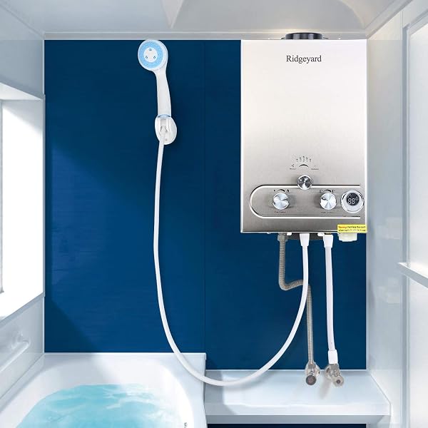 Ridgeyard Propane LPG Gas Tankless Water Heater Instant Hot Water Boiler  with Shower Head (8L) - Amazon.com