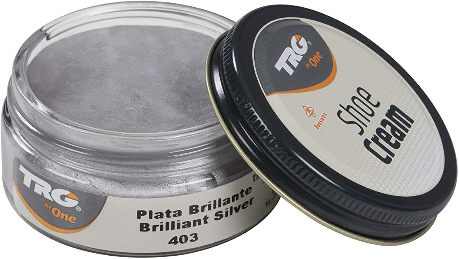 TRG Shoe Cream Rejuvenating Leather Care for Shoes Boots Metallic Colors, 1.7 fl.Oz (403 - Brilliant Silver): Shoes