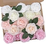 N&T NIETING Artificial Roses 25Pcs Real Touch Foam Roses with Stems