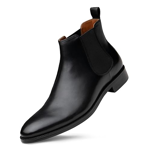 Dunross Sons Mens Black Chelsea Jayden Dress Boots for  Mens Leather Chelsea Boots, Mens Gifts in Oman Whizz Chelsea