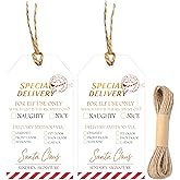 50 Pcs North Pole Express Special Delivery from Santa Christmas Gift Tags for Holiday Gift Wrapping,2x3.5 Inch