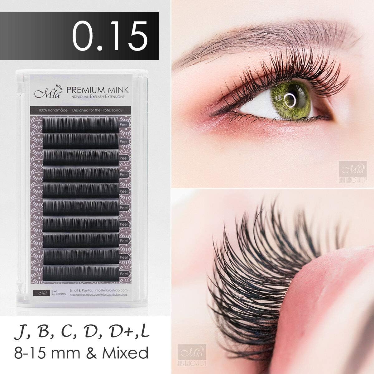 0.15 J 10mm Mia Synthetic Mink Individual Eyelash Extension Semi Permanent (0.15 J 10mm)