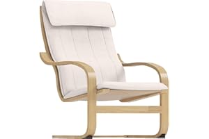 HOMETOWN MARKET The Duable Poang Chair Cover Replacement is Custom Made Compatible for IKEA Poang Armchair Slipcover Only. (Polyester Flax Beige)