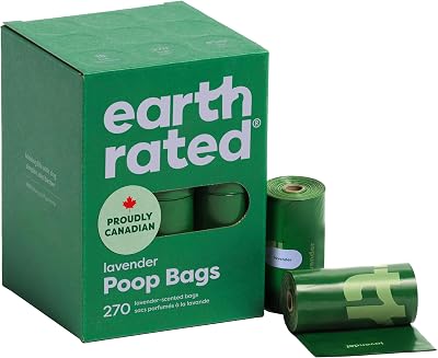 Earth Rated Dog Poo Bags Lavender Scented 270 Count Leak Proof Extra Thick