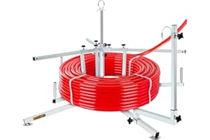 FEIMIRE Heavy Duty PEX Pipe Decoiler, Multi-function Foldable pipe Dispenser, Under Floor Heating Pipe Decoiler for Steel Rope, Water Tube, Cable Uncoiler and Coil Feed