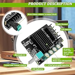EPLZON 100W+100W Bluetooth Amplifier Board DC 5-24V