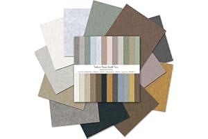 Scrapbook Paper 12x12 Solid Colors, 24 Sheets Earth Tones Crafting Papers, Double-Sided Patterned Decorative Paper Assorted C