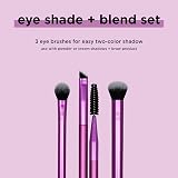 REAL Eye Shade and Blend Brush Trio – Synthetic, Vegan view 2