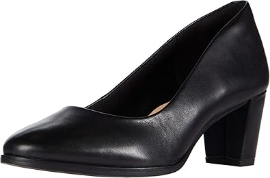 clarks black leather court shoes