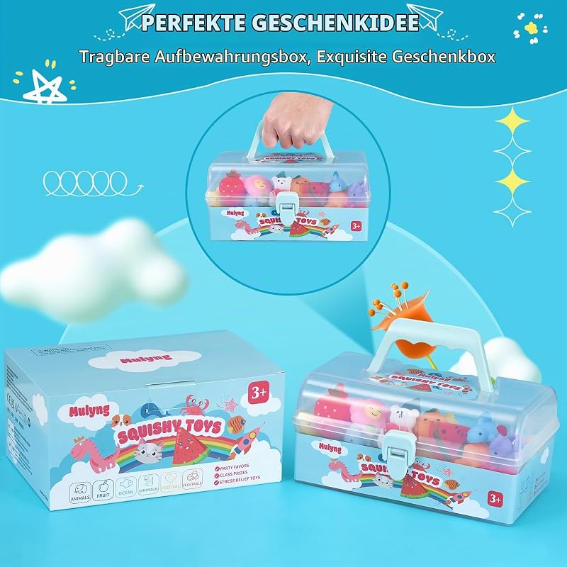 Mochi Squishy-Spielzeuge, Kawaii Squishies Fidget-Spielzeuge für Kinder als Partygeschenk, Weihnachts- und Geburtstagsgeschenk, Ostertüten-Füller, Klassenzimmerpreise, keine Duplikate (80 Pack) — Foto 3 von 7