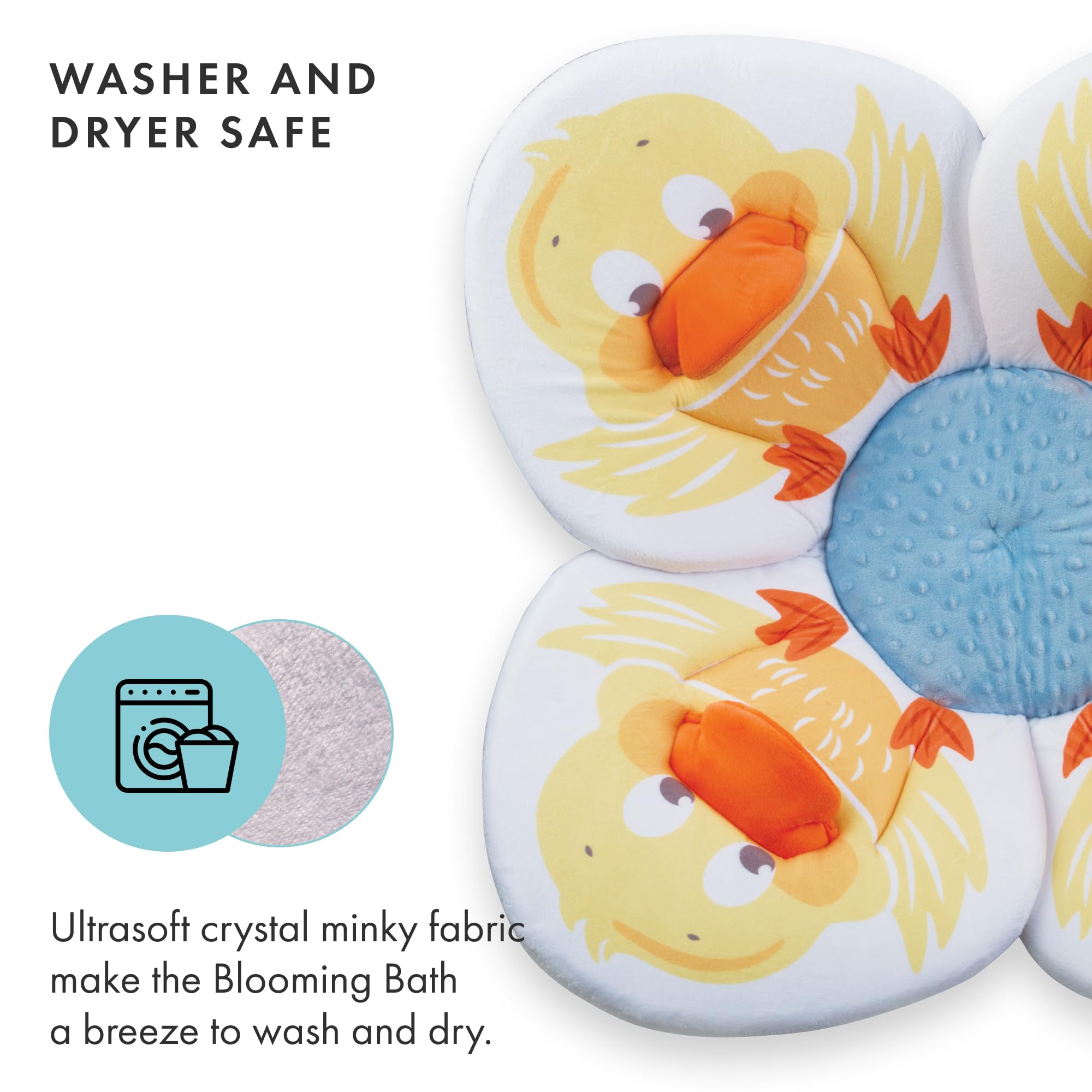 Blooming Bath Baby Bath Seat - Baby Tubs for Newborn Infants to Toddler 0 to 6 Months and Up - Baby Essentials Must Haves - The Original Washer-Safe Flower Seat (Pond Pal Duckling)