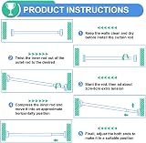 QILERR Strong Short Tension Rod 40-70 cm Heavy Duty Spring Curtain Rod White view 4
