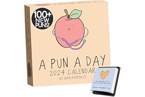 Rockdoodles 2024 Punny Daily Desk Calendar | Funny Calendar 2024 Day to Day for Home or Office, Daily Calendar 2024 Page a Day, Dad Joke Calendar with Tear Off Pages and Daily Puns, The Perfect Funny