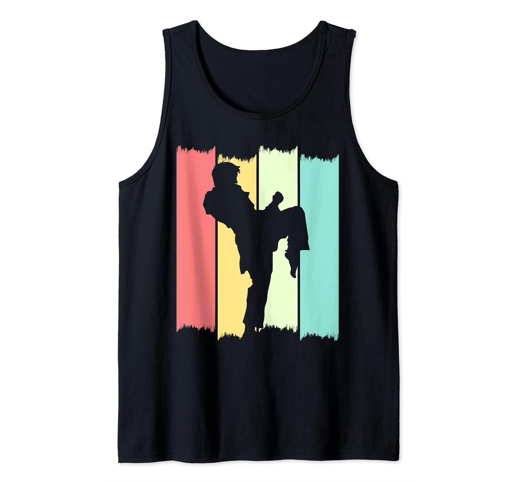 Martial Arts Black Belt Sparring Athlete Retro Karate Tank Top