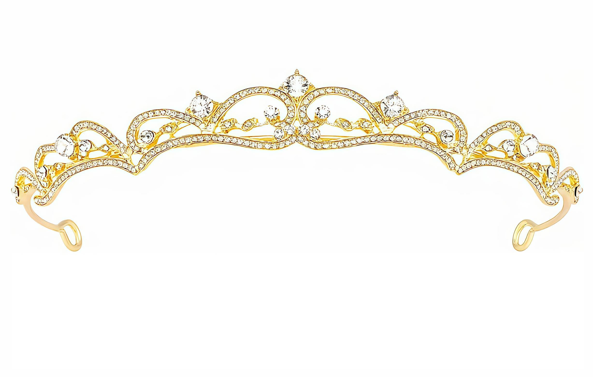 Uongeod Rhinestone Crown Crystal Bridal Tiara Princess Crown Birthday Crown Tiaras and Crowns for Women and Girls-Gold