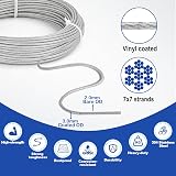 TooTaci 3mm Wire Rope Kit 30M PVC Coated Cable Garden Vine Eyes Turnbuckle view 3