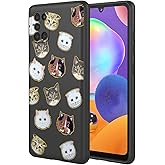 KOARWVC Phone Case for Galaxy A31 Case, Samsung A31 SM-A315F/DS Case Cute cat Pattern Design Slim Protective Soft TPU Bumper Phone Cover for Samsung Galaxy A31 Black Cat