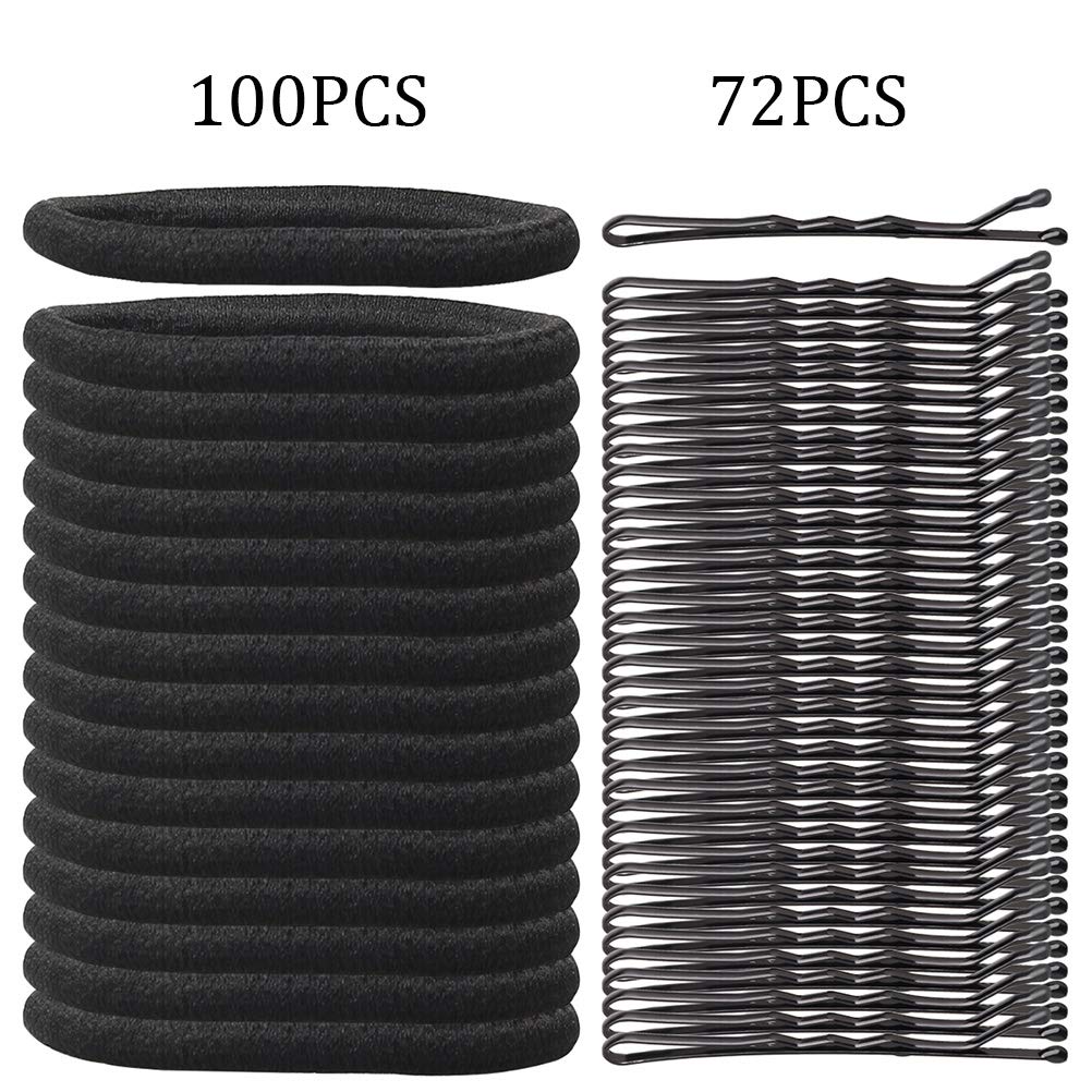 Pengxiaomei 172 Pieces Elastic Hair Bands Elastic Hair Ties Mini