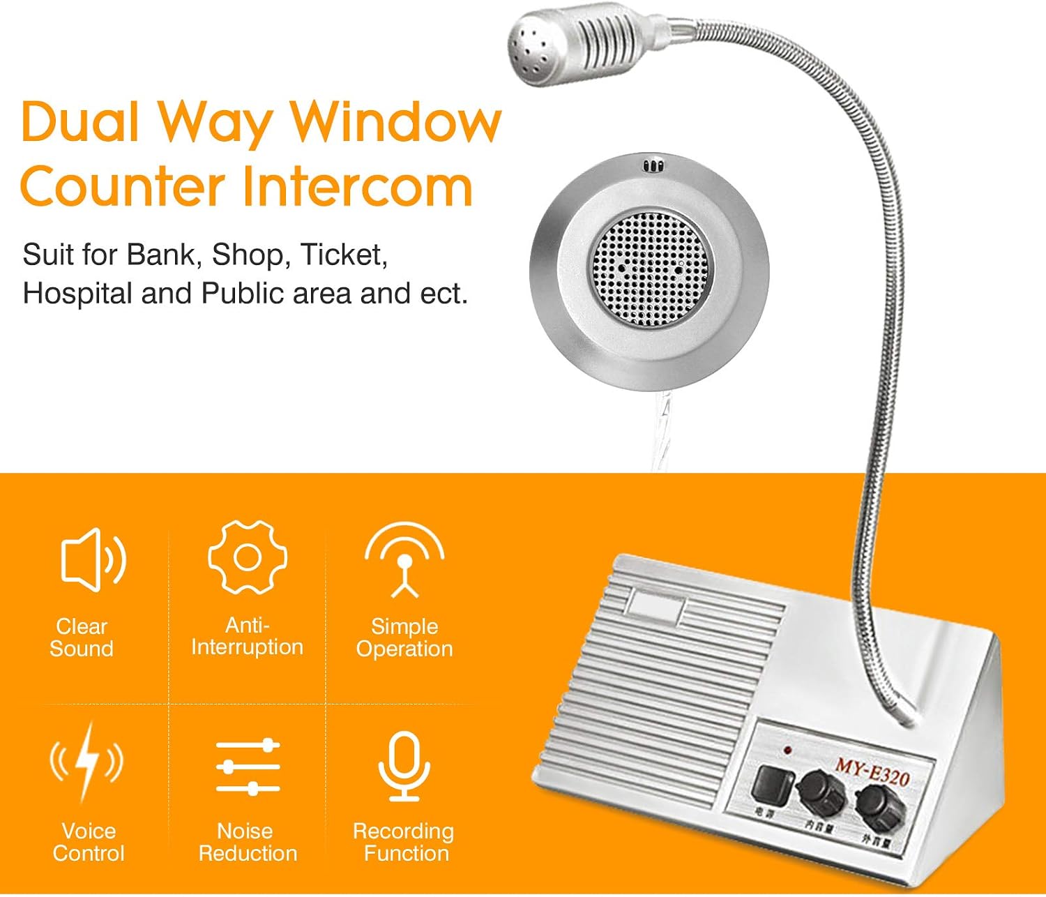 Window Counter Intercom Elikliv Dual Way Counter Intercom System Window Walkie Talkie Anti ...