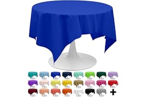 PARTY ULYJA Royal Blue Tablecloths Plastic 3 Pack Premium 84 Inches Disposable Table Covers Decorative Table Cloths for Round Dinning Kitchen Tables