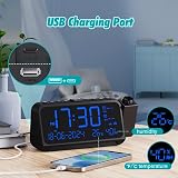 Mesqool LED Projection Alarm Clock with Dual Alarm FM Radio Temperature Humidity view 7