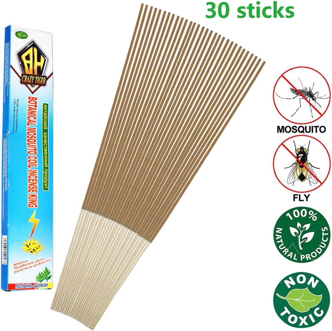 QIWOO Incense Stick, 100% Natural, Bamboo Infused with Citronella, Lemongrass 30 Sticks with Incense Holder (Orange)