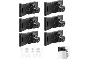 KEJJNYER 6 Packs 2.5 Inch Keyed Hasp Locks Black, Cabinet Door Locks with Key, Twist Knob Keyed Locking Hasp Heavy Duty for Small Door