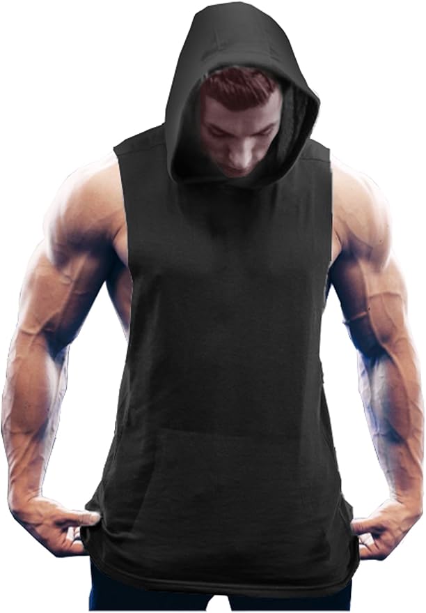 COOFANDY Men�s Workout Hooded Tank Tops