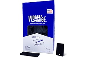 Wobble Wedges Rigid Plastic Shims, 300 Pack - MADE IN USA - Multi-Purpose Shim Wedges for Home Improvement & Work - Plastic Wedge, Table Shims, Toilet Shims, Furniture Levelers & Leveling Feet - Black