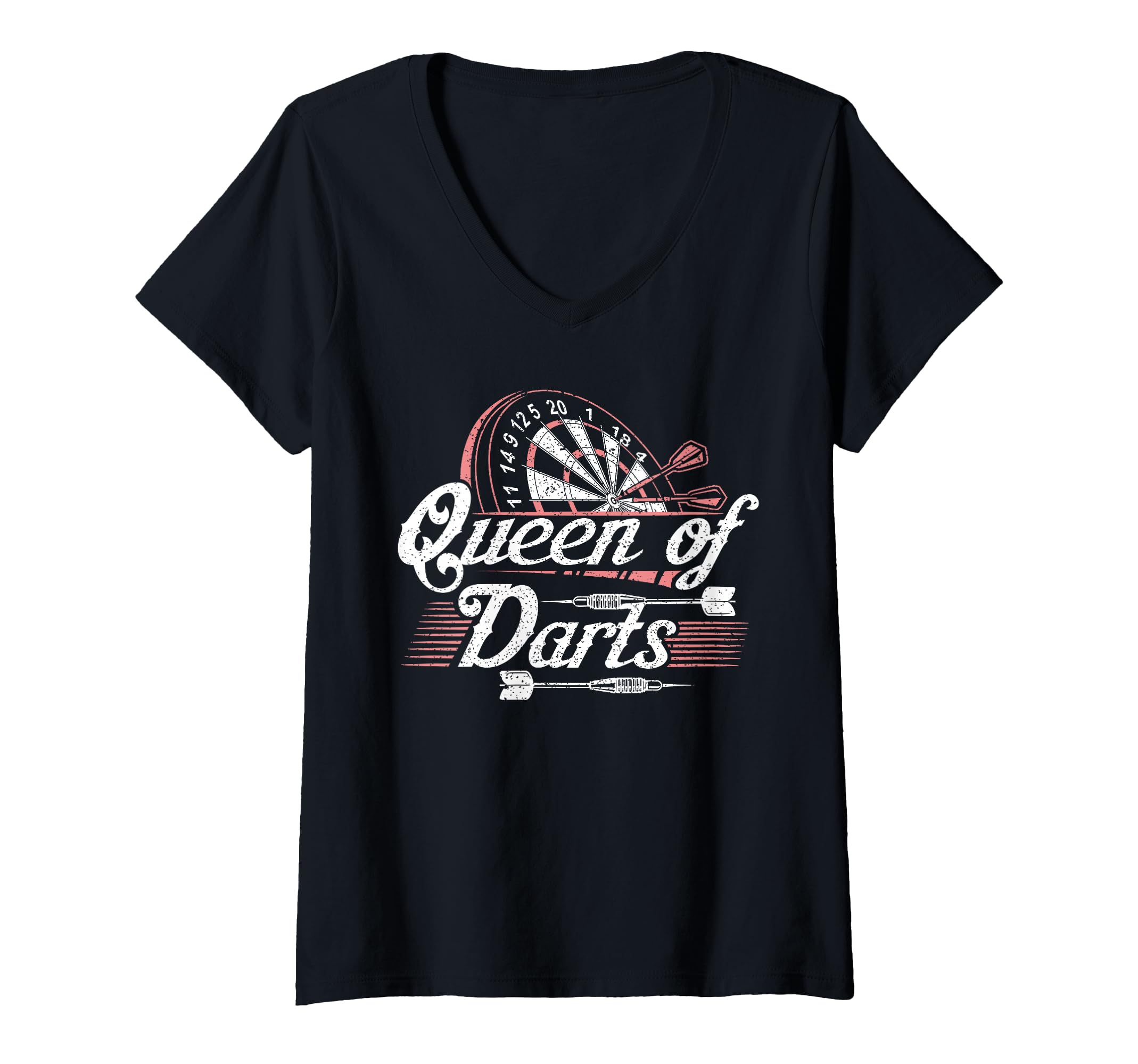 Women's Dart Player Dart Board One Dart Competition Arrow Darting V-Neck T-Shirt