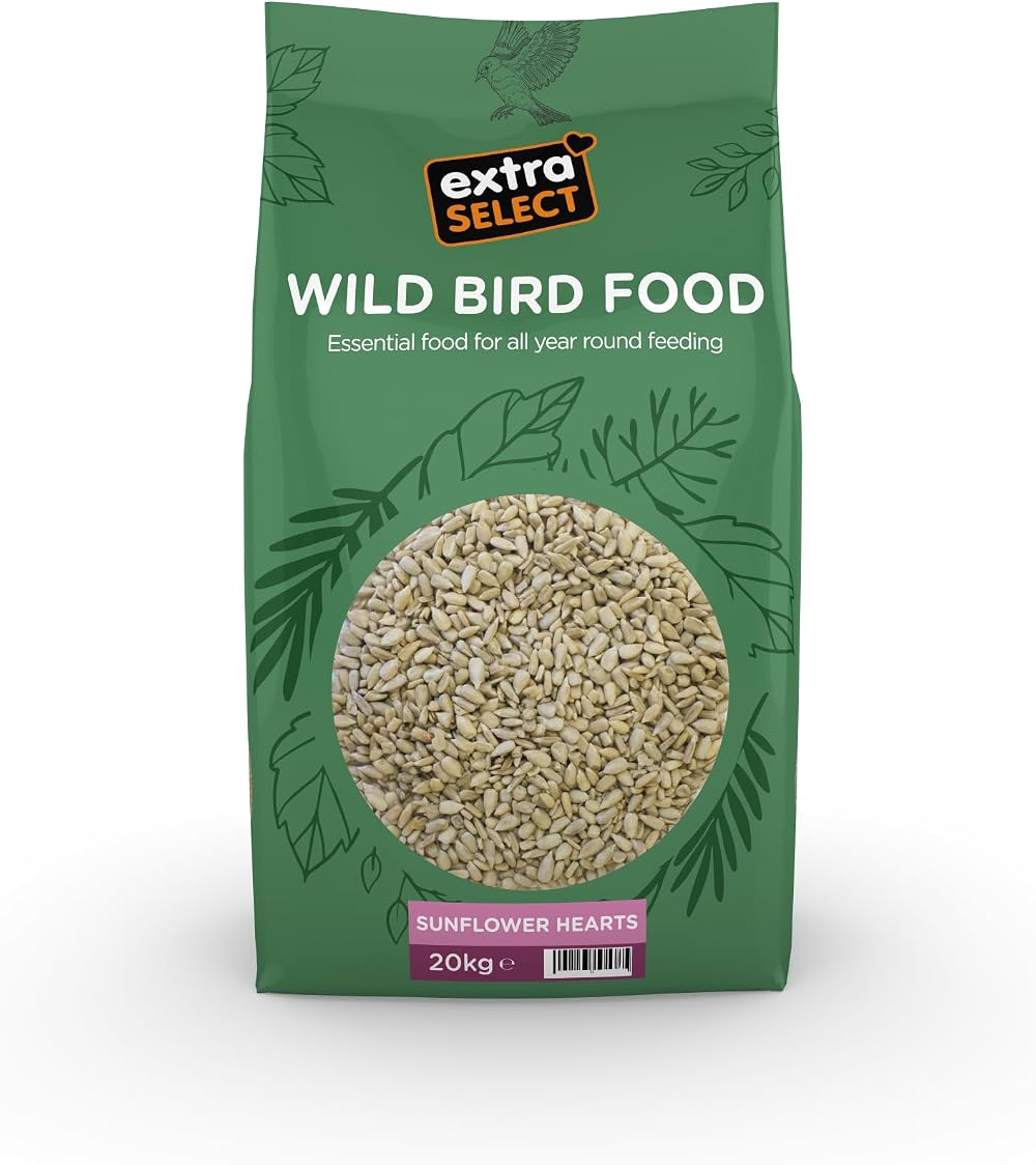 Extra Select Sunflower Hearts Bird Food 20kg Husk-Free Bakery Grade