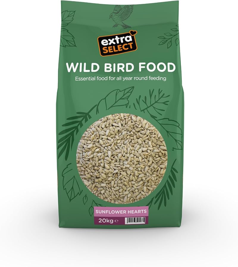 Extra Select Sunflower Hearts Bird Food 20kg Husk-Free Bakery Grade