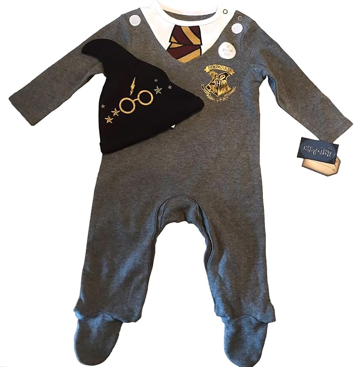 Harry Potter Baby Sleepsuit with Hat Hogwarts School Uniform Babygrow Baby Clothes Clothing (6