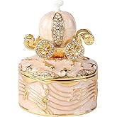 QIFU Hand Painted Pumpkin Carriage Style Trinket Box, Elegant Jewelry Box, Jewelry Presentation box